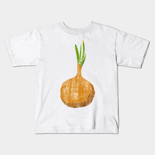 Green onion Kids T-Shirt by Babban Gaelg